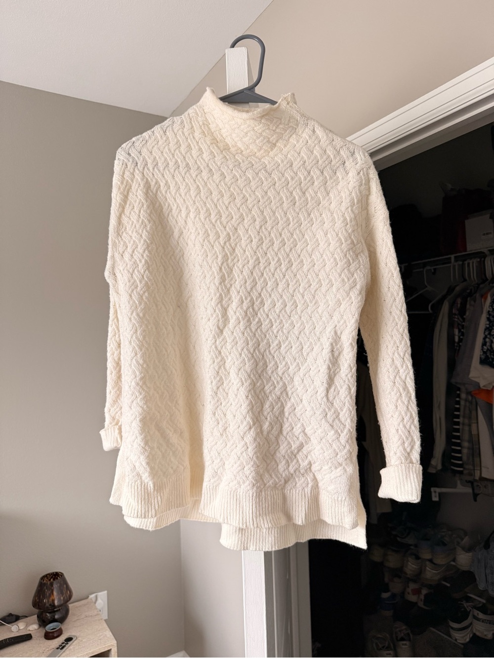 Vince Camuto Cream Cable Mock Turtleneck Sweater